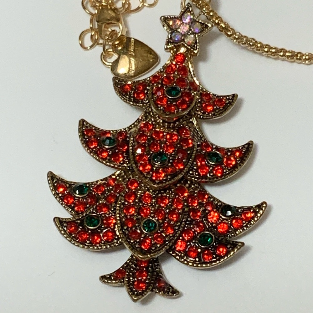 Betsey Johnson Necklace Christmas Red #E523